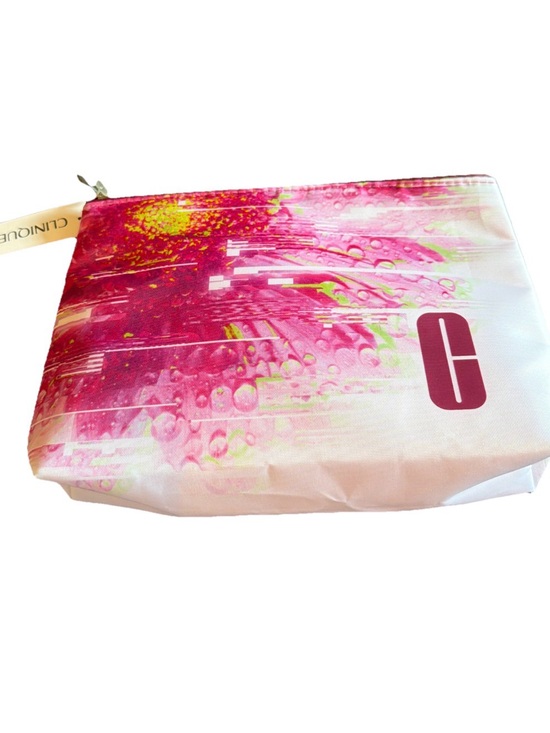 Clinique Handbags - Clinique Pink & White Floral-Accent Cosmetic Bag New with Tags